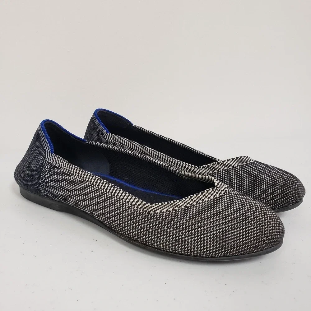 Rothy Womens The‎ Flat Round Toe Slip On Size 6.5 Birdseye Sustainable Ethical